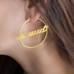 custom name hoop earrings