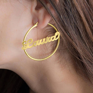 custom name hoop earrings