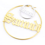 custom name hoop earrings