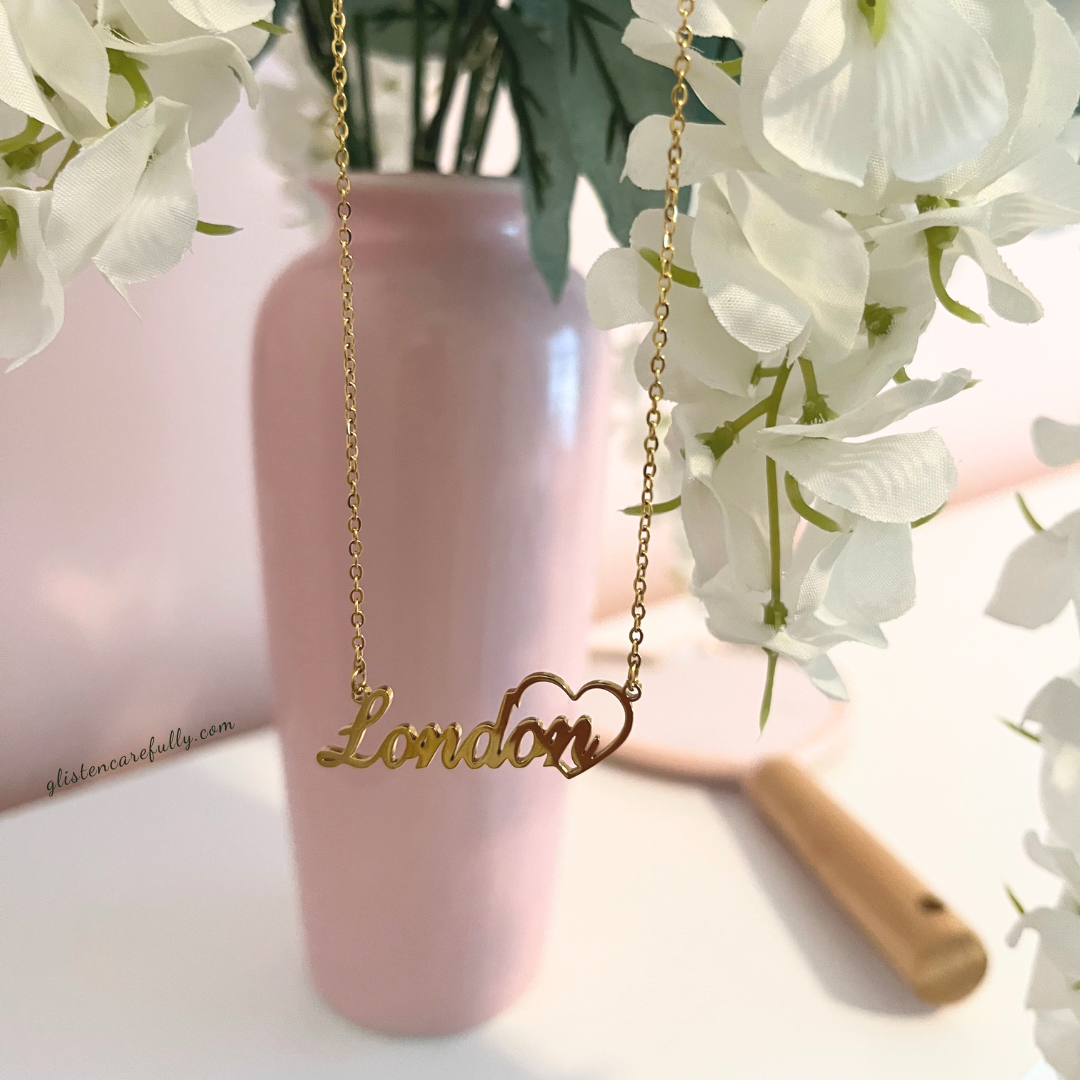 customizable heart name necklace