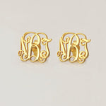 custom initial monogram stud earrings