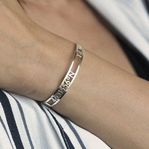 custom coordinates cuff bracelet