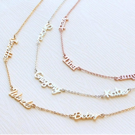 Personalized 3 store name necklace