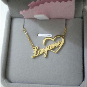 customizable heart name necklace