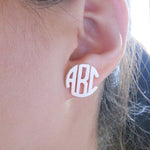 customizable round monogram stud earrings