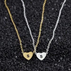 heart initial charm necklace