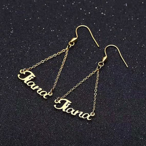 custom name drop earrings