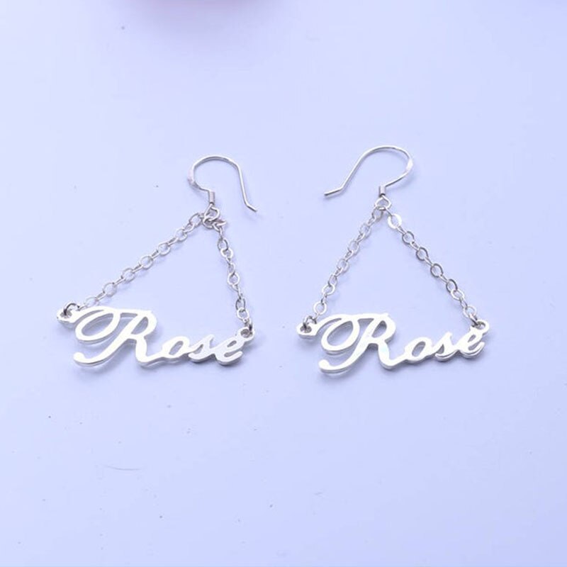 custom name drop earrings