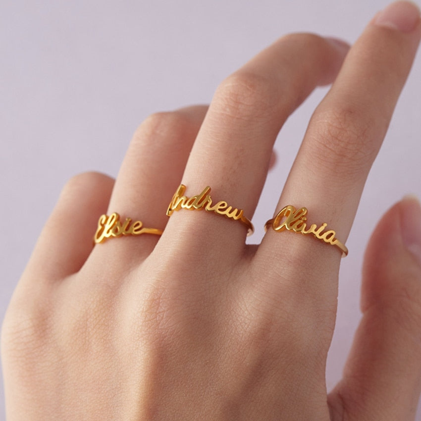 customizable wrap around name ring