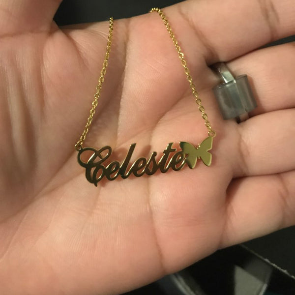 Butterfly Necklace with Personalized Name Custom Nepal | Ubuy
