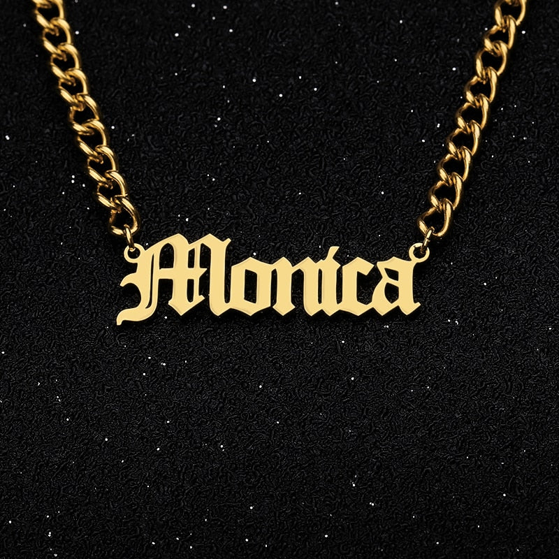 custom name cuban link chain necklace