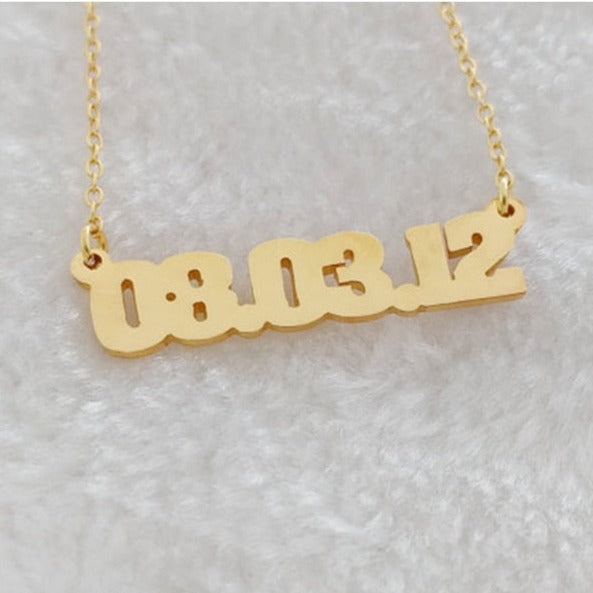 custom number date necklace