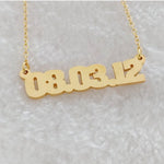 custom number date necklace