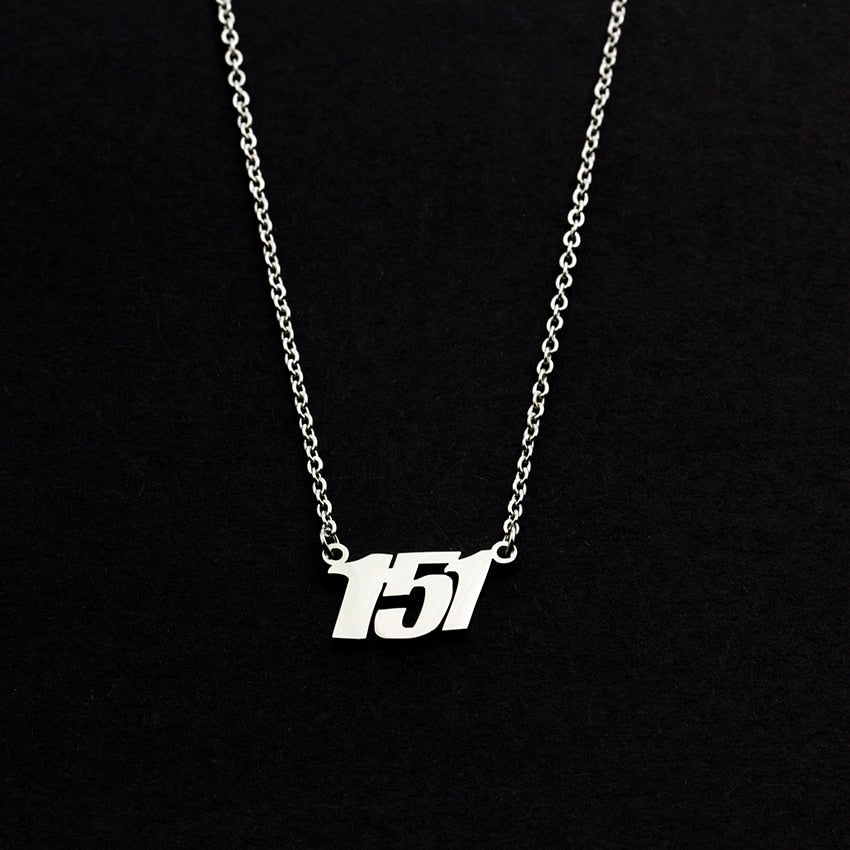 custom number date necklace