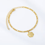 gold letter initial anklet