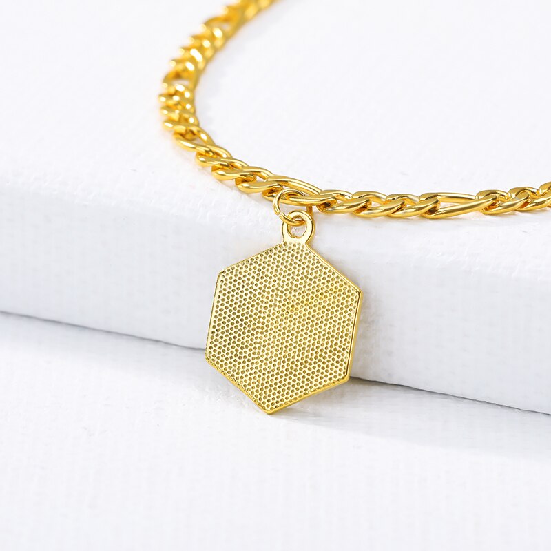 gold letter initial anklet