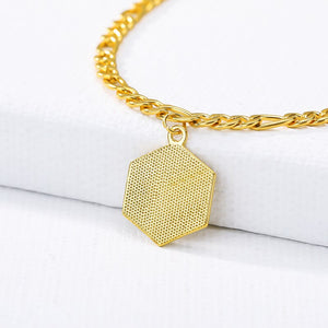 gold letter initial anklet