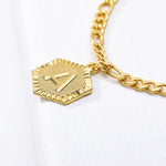 gold letter initial anklet